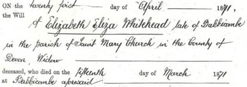 PDF download link: Elizabeth Whitehead probate and will document